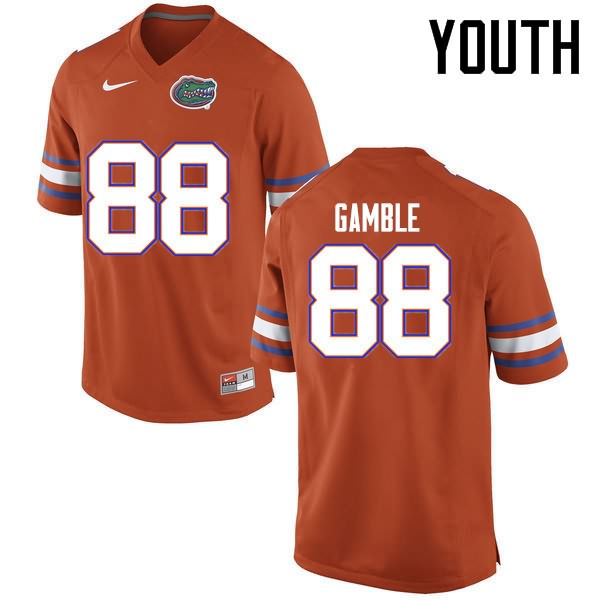 NCAA Florida Gators Kemore Gamble Youth #88 Nike Orange Stitched Authentic College Football Jersey VPI1164ZP
